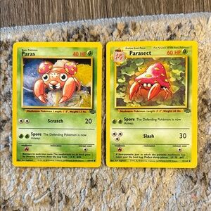 Paras and Parasect Pokémon Cards (vintage)